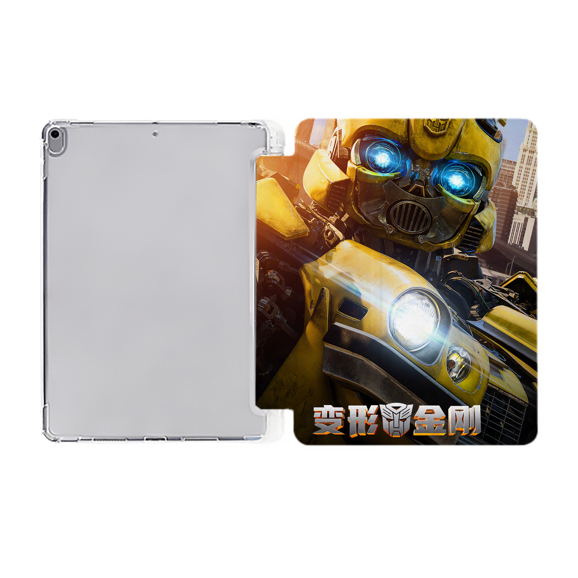 （画像用） Transformers トランスフォーマー IPad ケース ペン収納付き 三つ折りスタンド PUレザー×シリコン 対応機種9.5/10.5/10.9インチ